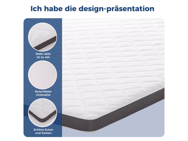  Matelas en mousse 180 × 200 cm 2 places avec découpe 7 zones, livré comprimé, blanc et gris  - Conforama E