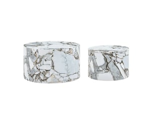 Table basse rond(e) coloris blanc <strong>OOIILLEE</strong> <strong>Luxe haut de gamme</strong> - 62.8 cmx62.8 cm