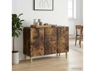 Buffet - bahut - meuble de rangement chêne fumé 89 x 34,5 x 60 cm bois d'ingénierie