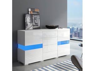 Meuble tv coloris blanc 140 cm <strong>ELVMI</strong> <strong></strong>