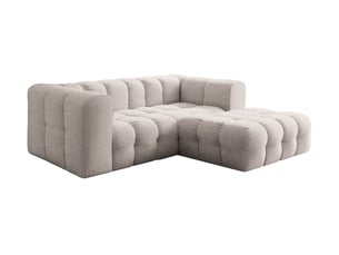 Canapé d'angle droit fixe LOUNGITUDE MILOE 3 places Tissu Blanc