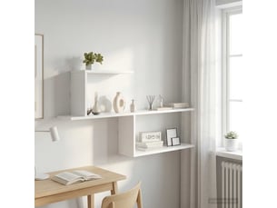 Étagère murale, étagère suspendue blanc 122 x 18 x 60 cm bois d'ingénierie cf42031