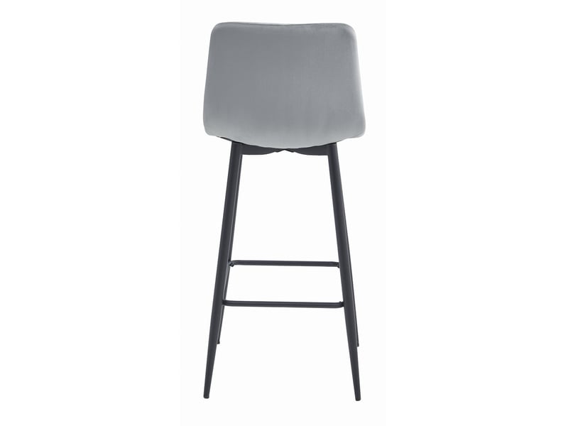 Valora 3 tabourets bar koda velours gris argenté pieds noirs Valora - Conforama E