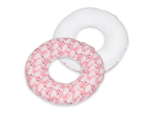 Coussin rond post natal cygnes - blanc