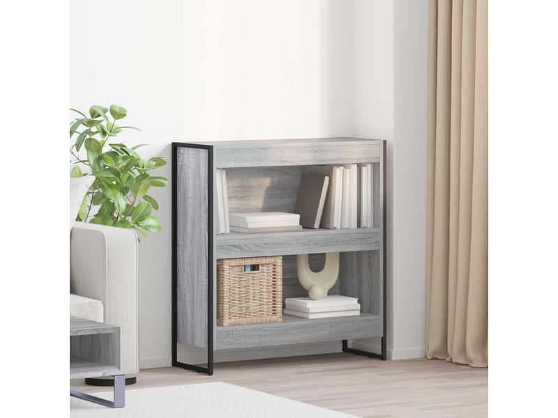 Bibliothèque, armoire à livres 80 x 30 x 86,5 cm bois d'ingénierie gris sonoma - Conforama B