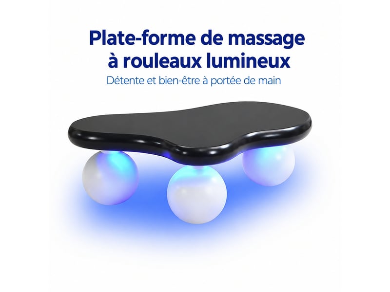  Table basse en forme de nuage noire et blanche avec éclairage led 16 couleurs, 95 x 62,5 x 32 cm  - Conforama E
