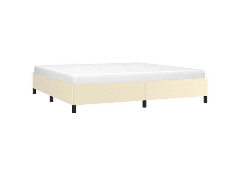  Lit double- lit adulte -  cadre de lit sans matelas crème 200x200 cm similicuir  - Conforama B