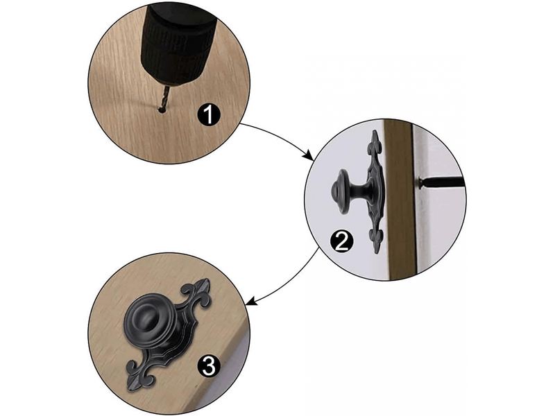  Jeu de 4 poignées rétro européennes, 74 mm, bronze rouge, poignées de style rétro pour armoires, tiroirs, placards de rangement ou portes  - Conforama D