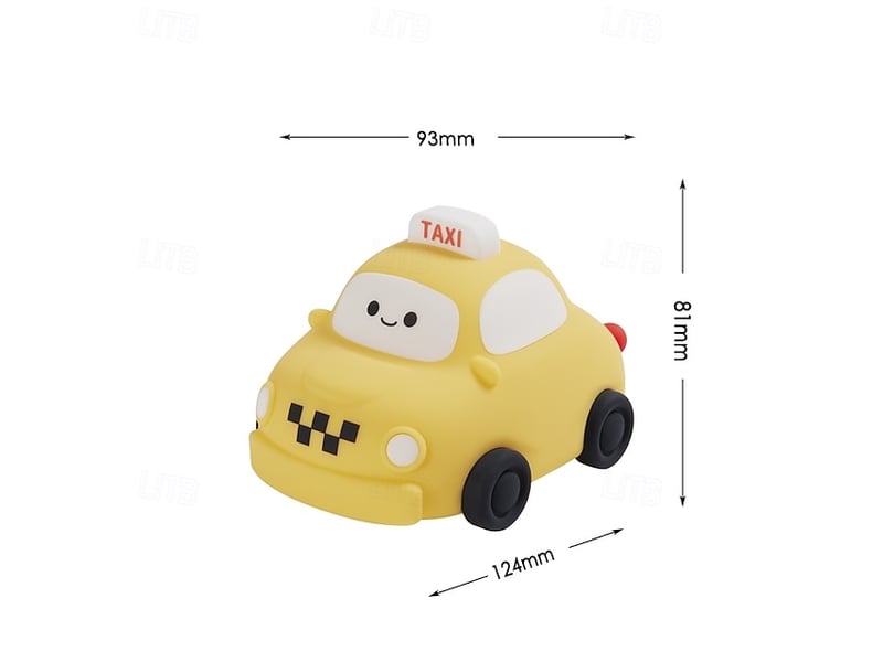 Veilleuse taxi en silicone souple, lampe de chevet cartoon rechargeable usb, dimmable pour chambre d’enfant - Conforama E