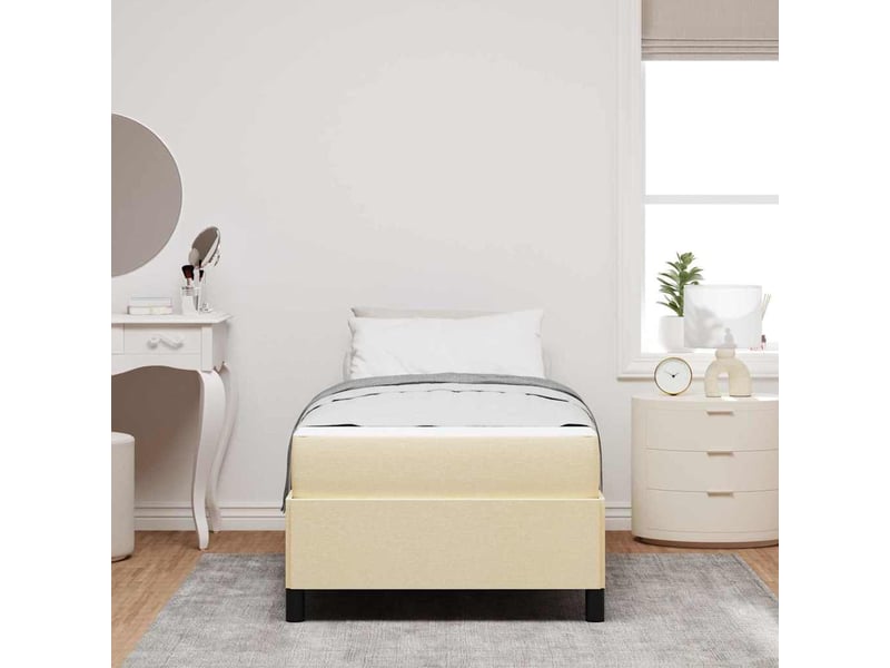  Lit adulte, lit simple, lit à ressorts crème 80x200cm tissu cf17311  - Conforama C