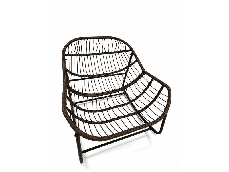  Fauteuil à bascule d'extérieur avec coussin, structure en acier, orange W2021P459054 - Conforama A