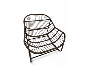 Fauteuil à bascule d'extérieur avec coussin, structure en acier, orange