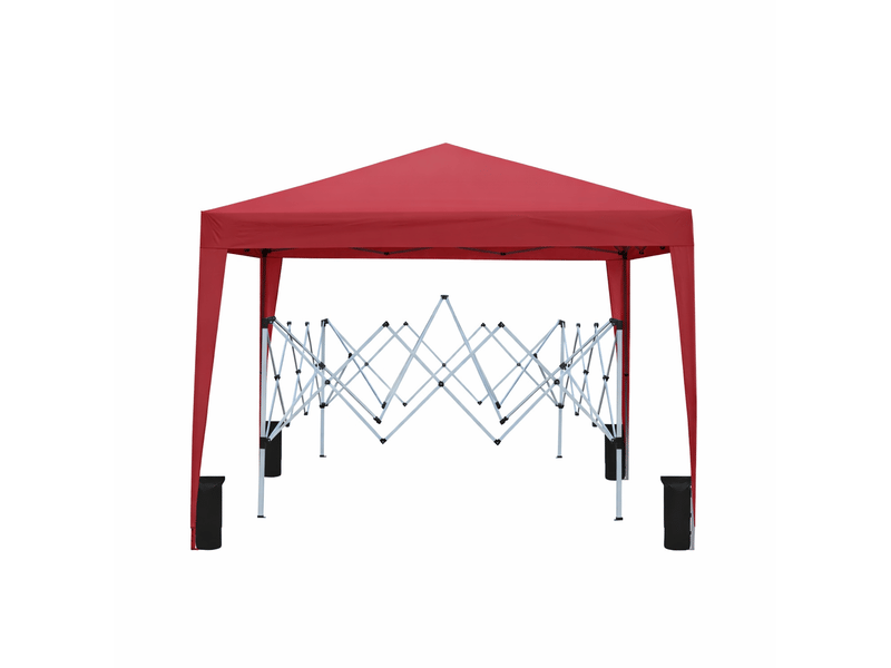  Abri pliant 3 x 3 m bordeaux en acier, avec 4 parois latérales, protection uv 50+ pour jardin et camping  - Conforama A