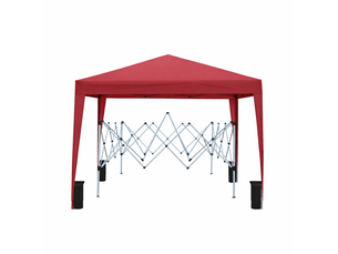 Abri pliant 3 x 3 m bordeaux en acier, avec 4 parois latérales, protection uv 50+ pour jardin et camping