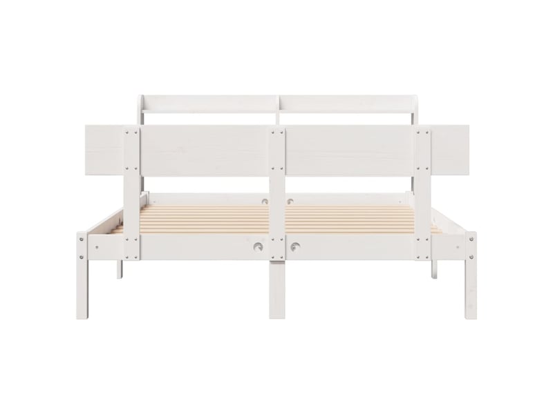  Lit double- lit adulte -  cadre de lit sans matelas blanc 135x190 cm bois de pin massif  - Conforama C