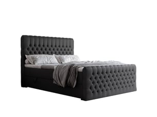 Lit coffre 200x200 cm <strong>IDOHOME</strong>  <strong>ALBA PLUS</strong> coloris noir