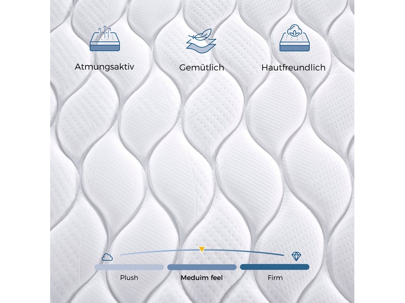 Matelas double 180 × 200 cm à ressorts ensachés 7 zones, mousse mémoire, soutien ferme h3, chambre, épaisseur 20 cm - Conforama E