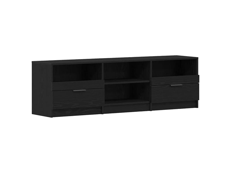  Meuble tv - banc tv - meuble de rangement 150 x 33,5 x 45 cm chêne noir bois d'ingénierie  - Conforama A
