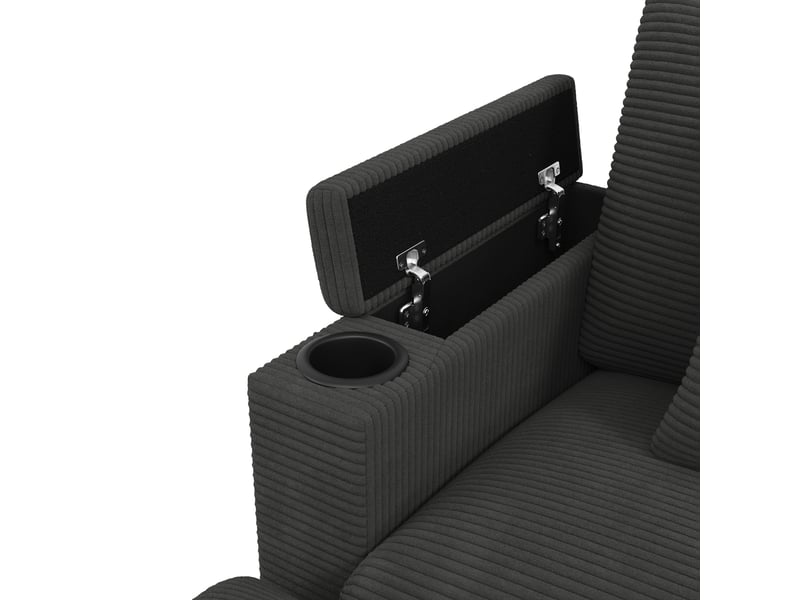  Canapé convertible d'angle en u gris, canapé modulable velours côtelé avec rangement et usb, pour salon  - Conforama E