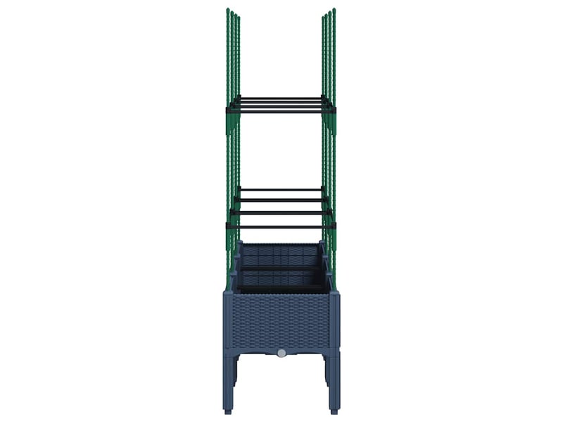  Jardinière - bac à fleurs avec treillis bleu gris 120x40x142,5 cm pp  - Conforama D