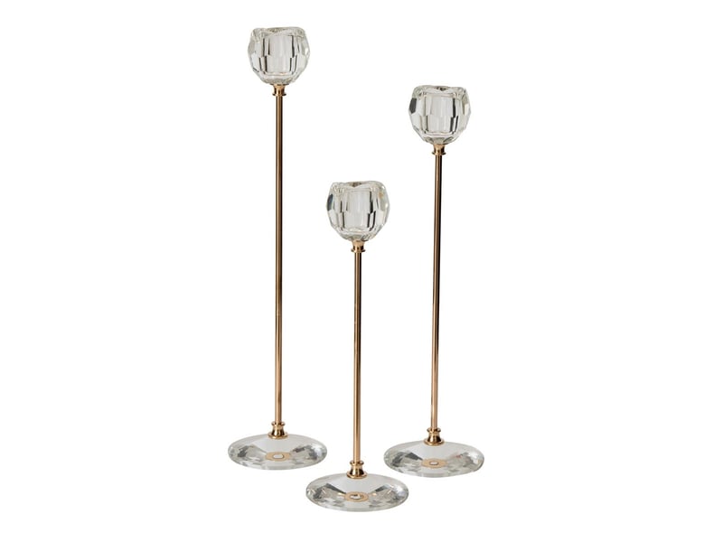  Lot de 3 chandeliers en cristal doris 25cm transparent  - Conforama A