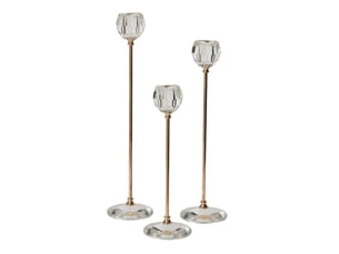 Lot de 3 chandeliers en cristal doris 25cm transparent