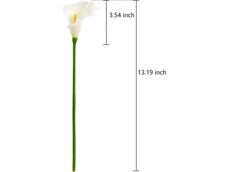  Fleur artificielle calla lily - hauteur 34 cm - tige en fil acier flexible - décoration intérieure bureau mariage événement - lot de 10  - Conforama B