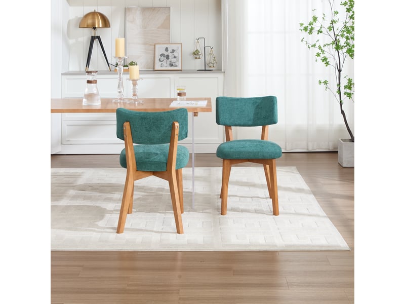  Lot de 2 chaises en tissu coloris vert chaise vert - Conforama D