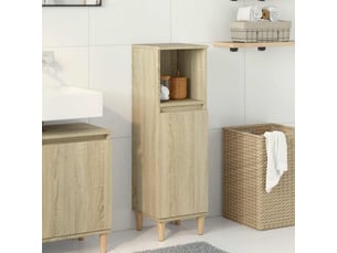 Meuble salle de bain rangement, commode chêne sonoma 30x30x100 cm shl4421
