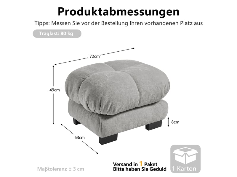  Tissu chenille ottoman - gris clair SF20260312016 - Conforama E