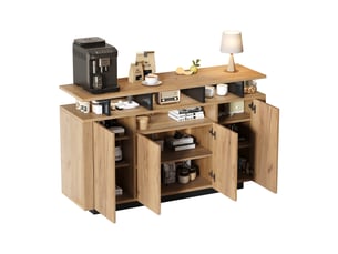 Buffet 4 porte(s)   <strong>OKMYHOME</strong> <strong></strong> - 140 cm coloris naturel 