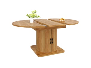 Marron foncé table à manger extensible avec rangement, design moderne, structure fonctionnelle pour cuisine et salle à manger