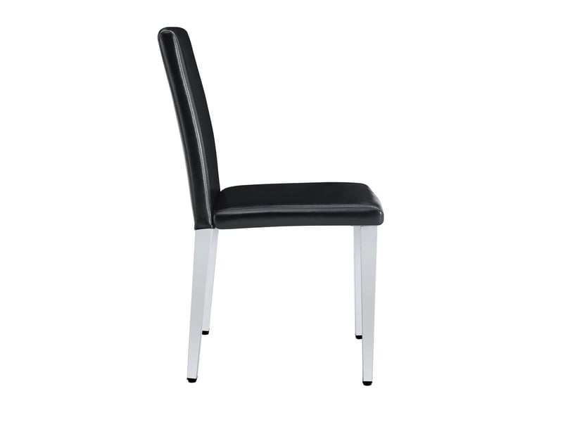  Lot de 6 chaises de salle à manger 41x47x90 cm minimalistes métal polyuréthane (pu) noir et argenté  - Conforama C