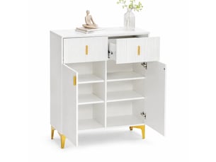 Buffet 2 porte(s)  2 tiroir(s) OKMYHOME  - 83 cm coloris blanc 