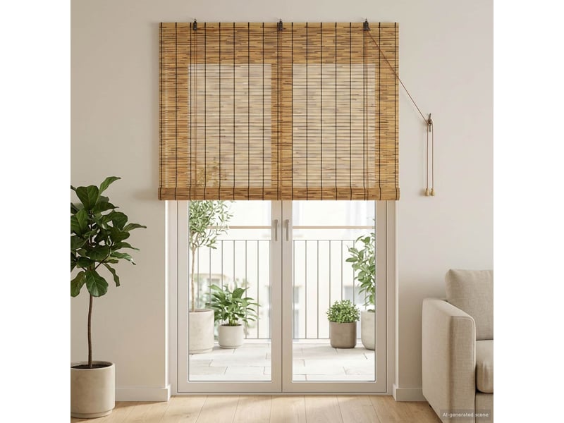  Store enrouleur, store à rouleau marron 140 x 220 cm roseau cf45294  - Conforama B