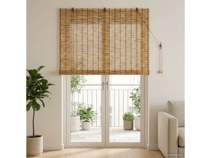 Store enrouleur, store à rouleau marron 140 x 220 cm roseau cf45294