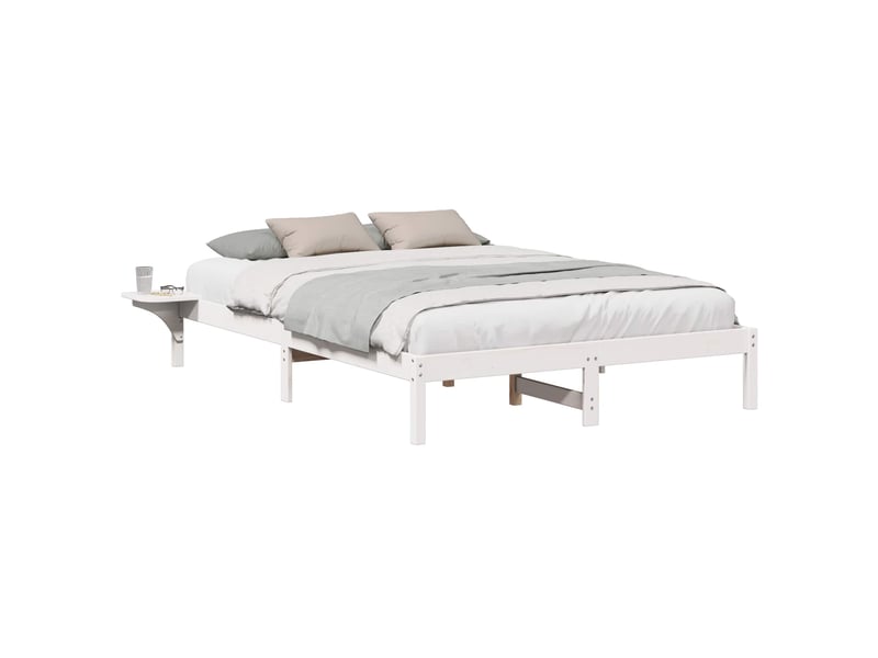  Lit double- lit adulte -  cadre de lit blanc 150 x 200 cm pin massif  - Conforama A