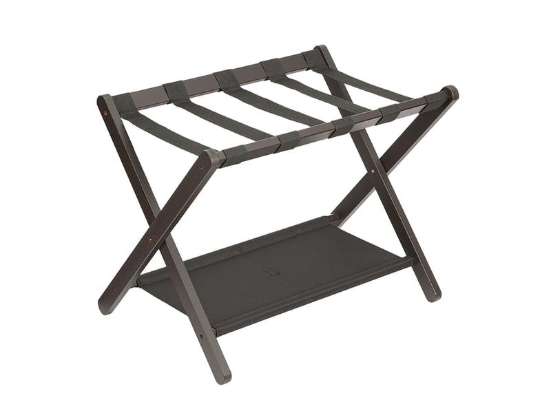 Lot de 2 porte-bagages pliant de luxe en bambou avec étagère, sangles nylon résistantes, charge 50 kg – chambre, salon, hôtel-marron PHK_37RDY3R5 - Conforama C