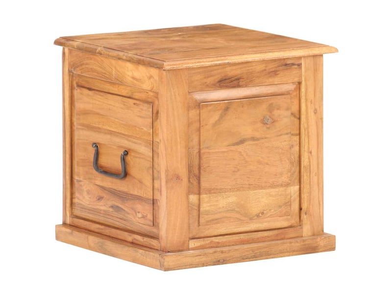  Coffre de rangement 40x40x40 cm bois d'acacia solide shl13045  - Conforama B