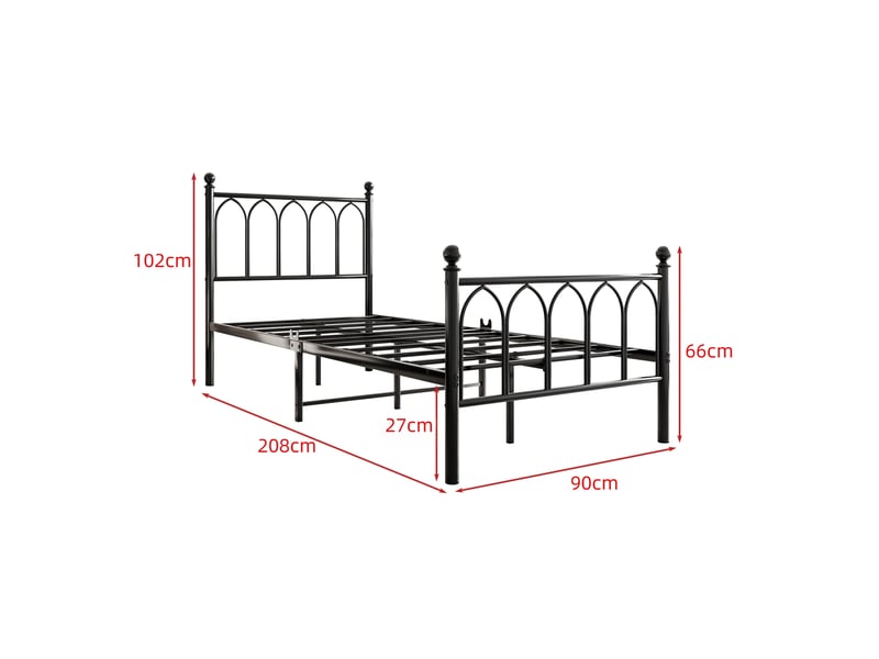  Modenvie lit simple 90x200 cm - avec led, ports usb et rangement sous le lit, sans sommier - noir  - Conforama C