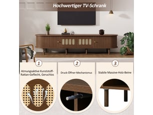 Meuble tv coloris bois foncé 180 cm   