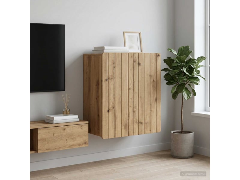  Armoire murale salon, meuble de rangement 59 x 31 x 64 cm bois d'ingénierie  - Conforama B