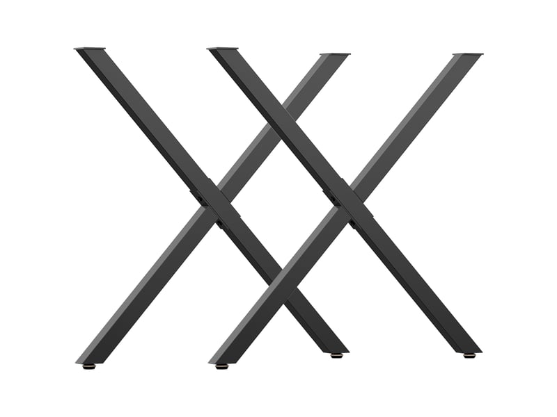  Lot de 2 pieds de table en forme en croix 70 x 72 cm noir design industriel pour table basse table de chevet  - Conforama B