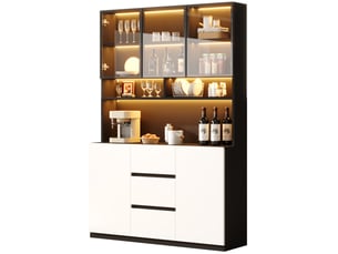 Buffet 2 porte(s) 3 tiroir(s) - 120 cm coloris noir