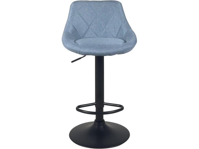  Lot de 2 chaises de bar réglables pivotantes luti en tissu matelassé bleu avec pied noir 477-LUTI - Conforama B