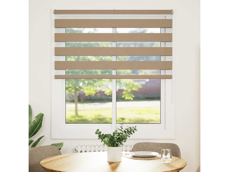  Store zèbre, store de fenêtre marron sable largeur du tissu 115,9 cm polyester cf48760  - Conforama A