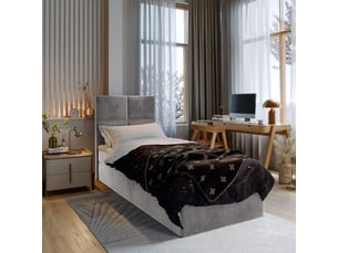 Lit avec rangement 100x200 cm <strong>MASSENO</strong> <strong></strong> coloris gris