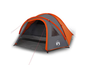Tente de camping, tente à dôme 4 personnes orange imperméable