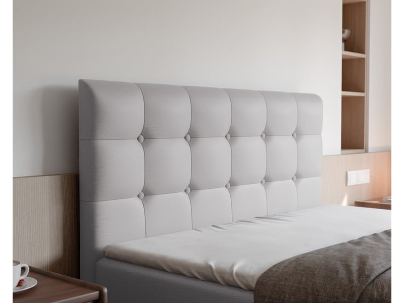  Lit coffre bailey - 180x200 cm - avec matelas et surmatelas - éco-cuir - gris BAILEY - Conforama D