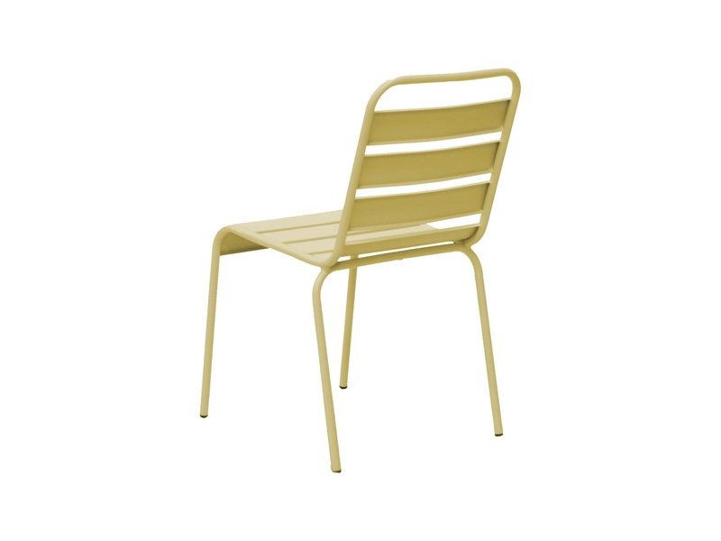  Lot de 2 chaises de jardin en métal crème - baca  - Conforama D